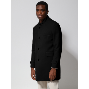 Life Style Butiken Ανδρικό Παλτό με ψηλό μάο γιακά LS12604 Black